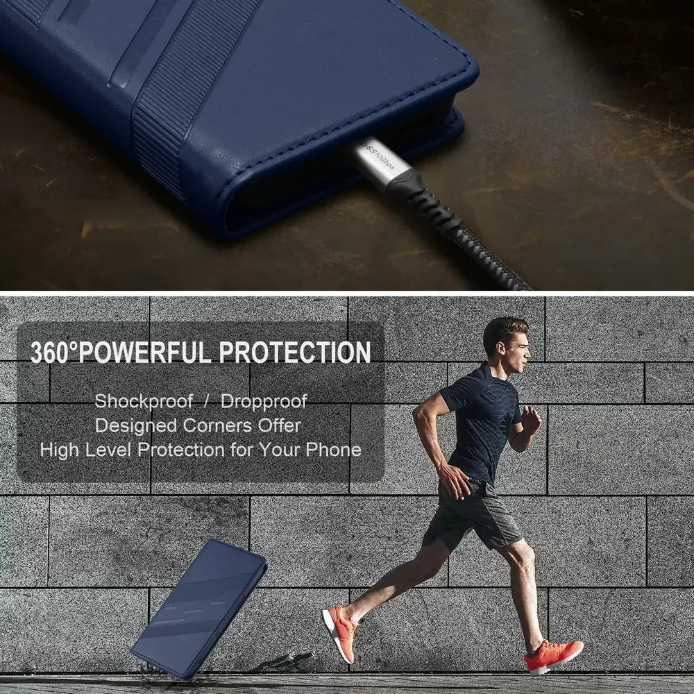 Luxury Leather 360° Protective Phone Stand Case with Flip Cover