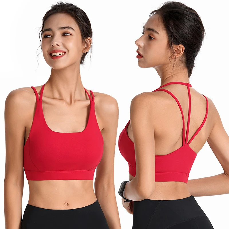 

Women Sports Bra Gym Workout Crop Top Push Up Padded Bralette Running Vest Elastic Fitness Comfort Breathable Yoga Bras