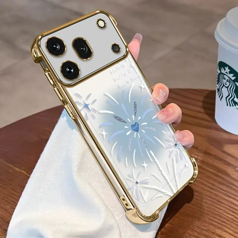 Elegant Plating Protective Cover - Flexible TPU Shockproof Design