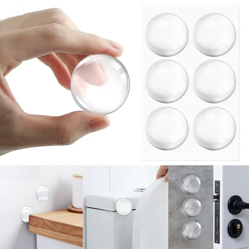 Transparent Round Self Adhesive Silicone Door Stoppers Home Anti-Collisions Wall Furniture Protectors