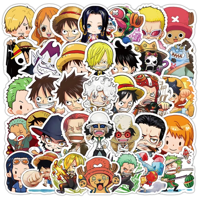 10/30/55pcs Cute One Piece Anime Stickers Cartoon DIY Skateboard Phone Case Laptop Waterproof Cool Zoro Luffy Sticker Decals Toy 1