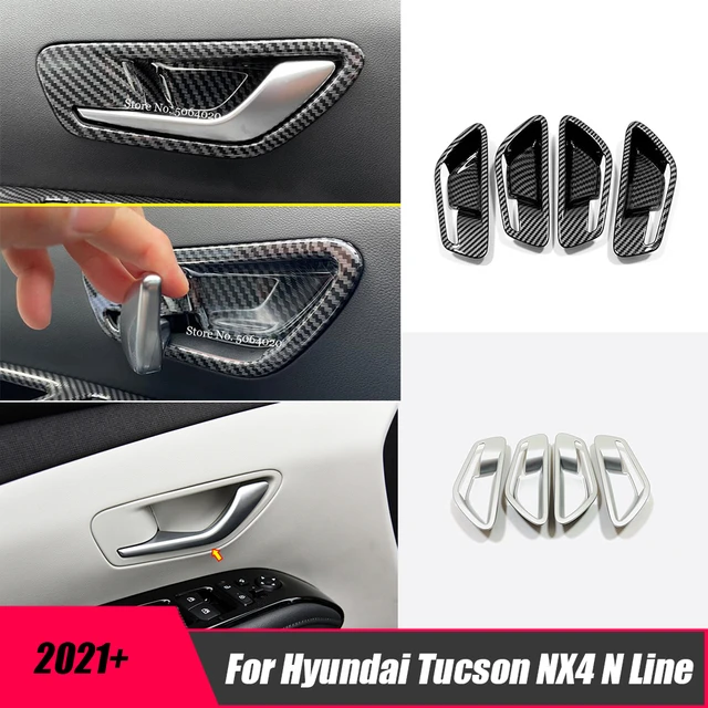 For Hyundai Tucson NX4 N Line 2021-2023 ABS Carbon/matte Car inner door  Bowl protector frame Cover Trim Sticker Car Accessories - AliExpress