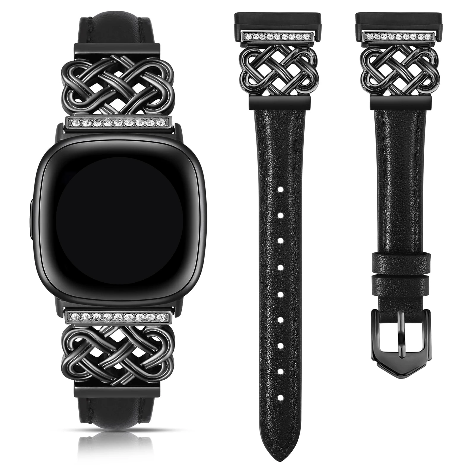 Premium Leather Smartwatch Strap with Interlocking Latch