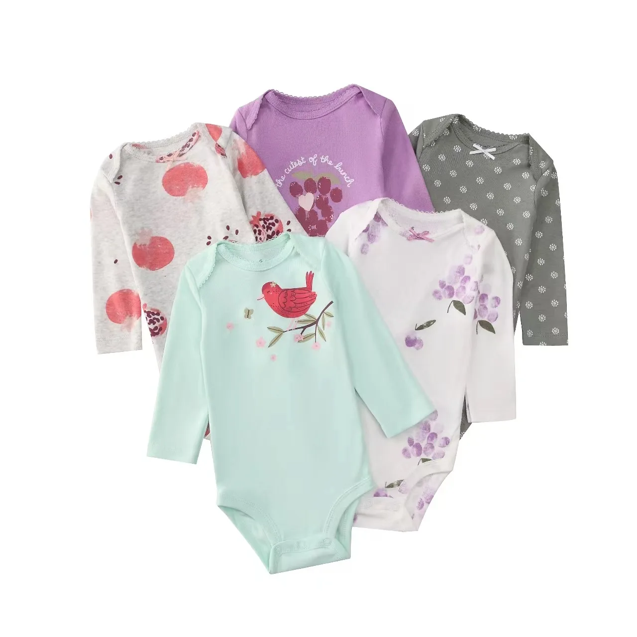 IYEAL 5PCS/lot Baby Boys Clothing Girls Bodysuits Long Sleeve