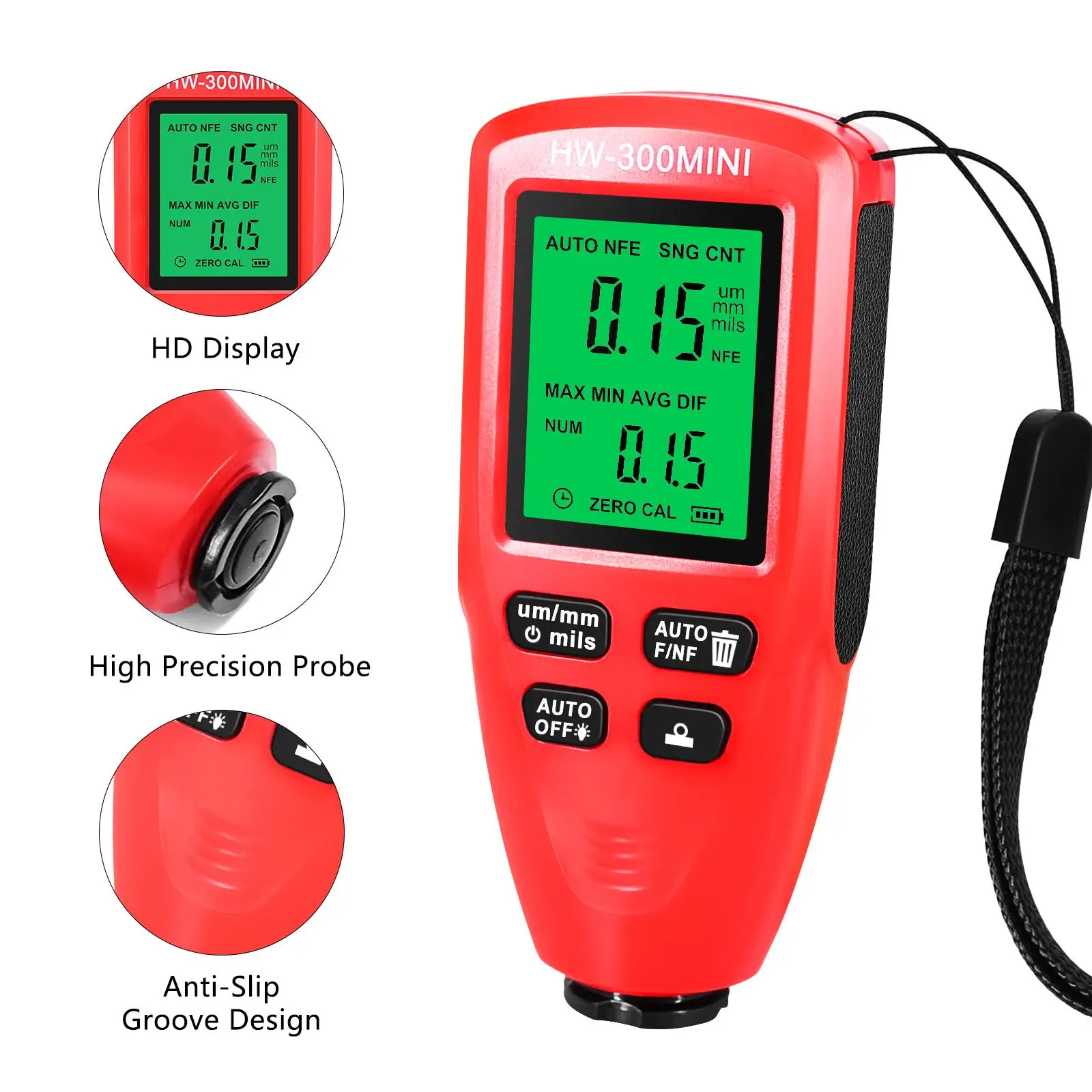 Paint Film Thickness Tester 0-2000Um for Iron and Aluminium Bodies Workshops