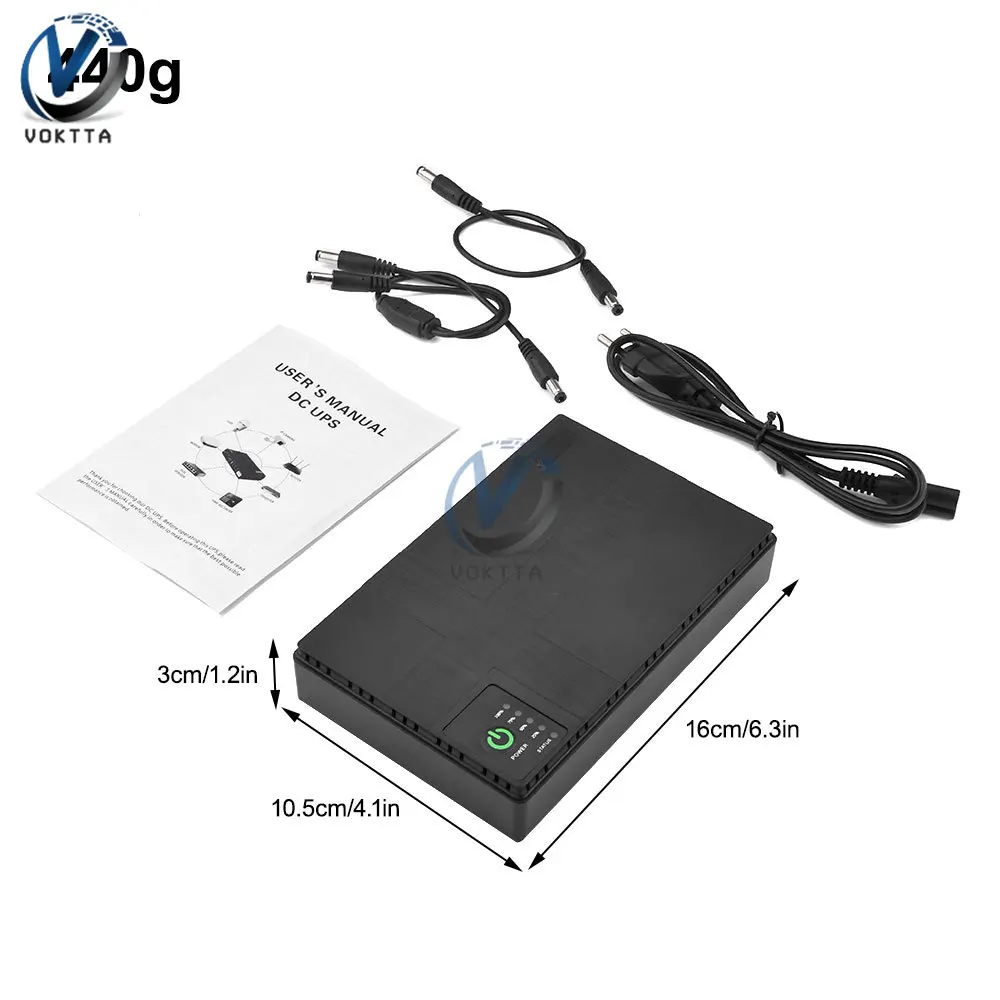 10400mAh Mini UPS Uninterrupted Power Supply DC 5V/9V/12V/15V/24V Battery Backup Power Adapter for Wireless Router Optical Cat