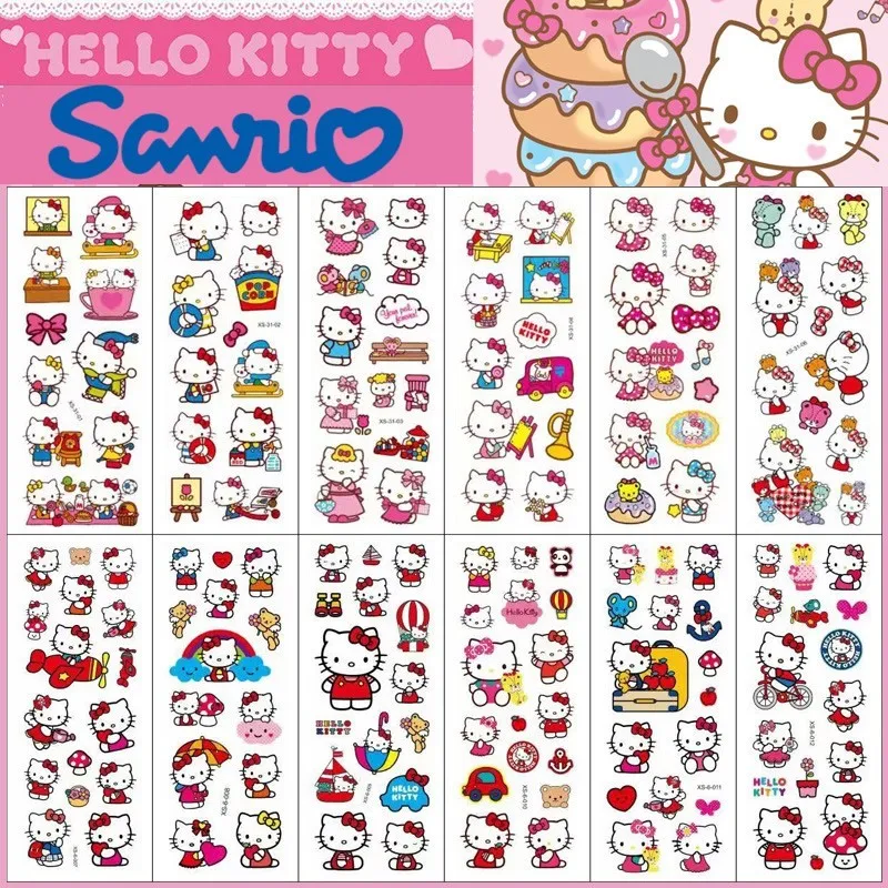 Kawaii Stickers 12pcs/set Hello Kitty 3D Bubble Decoration Decal Cute Children Reward Puffy Sticker Stationery Supplies Kids Toy