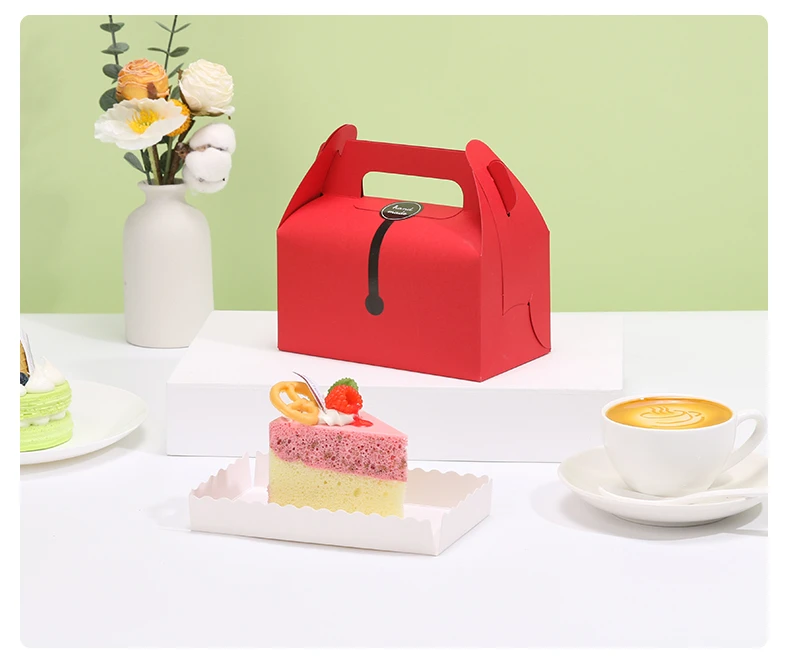 10Pcs Cardboard Gift Cake Boxes Pink Green Dessert Packaging Boxes with Handle, Portabl... - SKU CGCB2035 - UGI Packaging