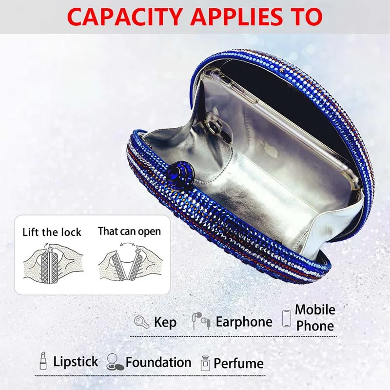 Clutch Bag Luxury High-end Women's 2023 Luxury Shiny Wedding Party Crystal Birthday Christmas Valentine's Day Gift Free