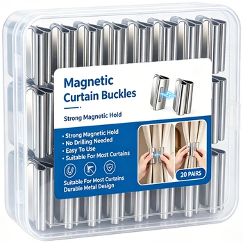 Fermagli Magnetici Robusti per Tende, Clip Oscuranti Senza Chiodi, Chiusure Fissate Rimovibili per Tende e Zanzariere