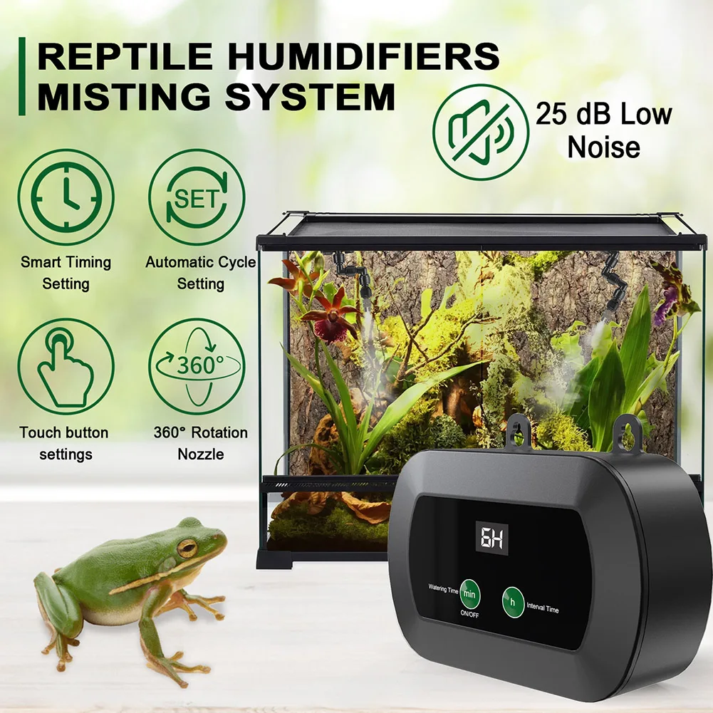 Automatic Reptile Fogger Mist Rainforest Sprinkler Timer Auto Controller Spray Kit System for Terrariums Humidifier Sprinkler