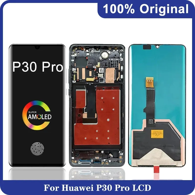 Display Originale Da 6.47 "Per Huawei P30 Pro Lcd Touch Screen Digitizer Assembly Vog-L09 Vog-L29 Vog-L04 Con Sostituzione Del Telaio