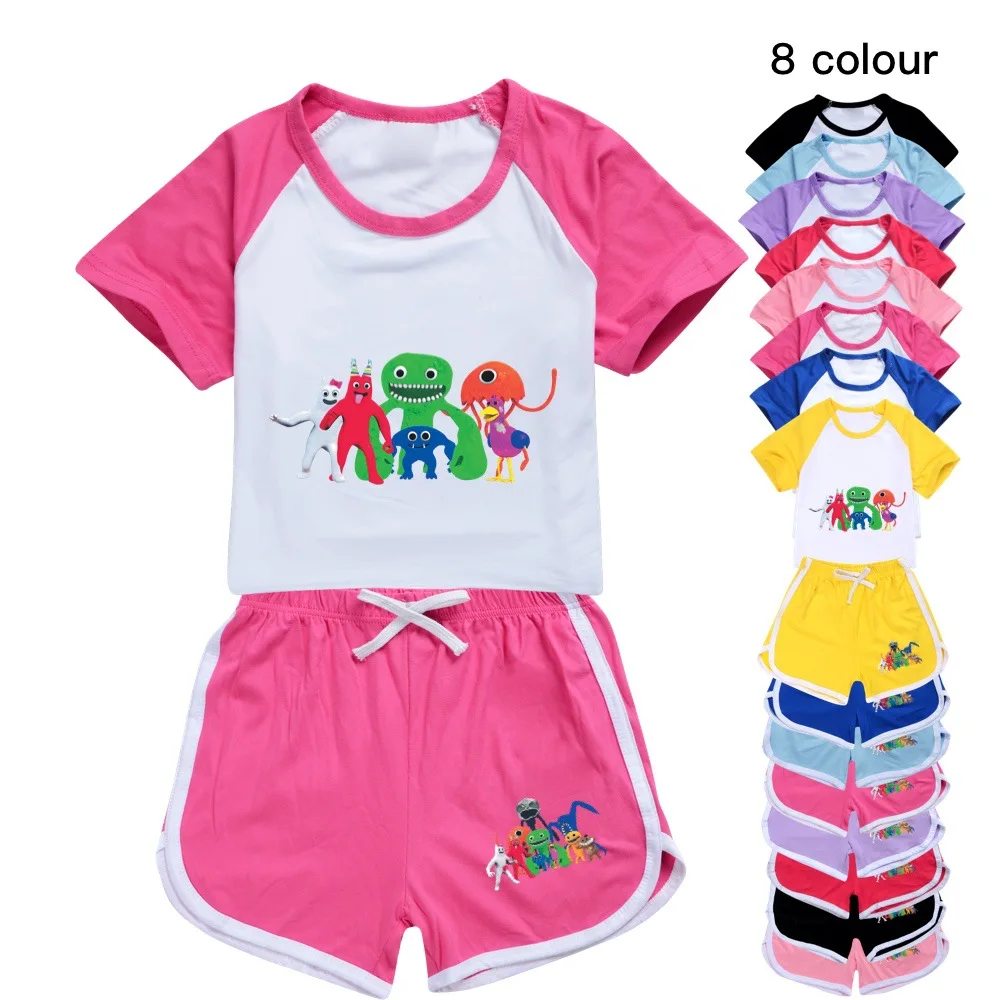 

Garden of Banban Toddler BoyS Clothes Summer Pajamas Kids Cotton Short Sleeve T Shirt + Shorts Costume Girls Sportswear Set