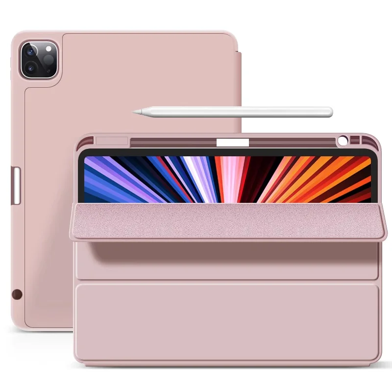Enhanced PU Leather Trifold Stand Case with Pen Holder