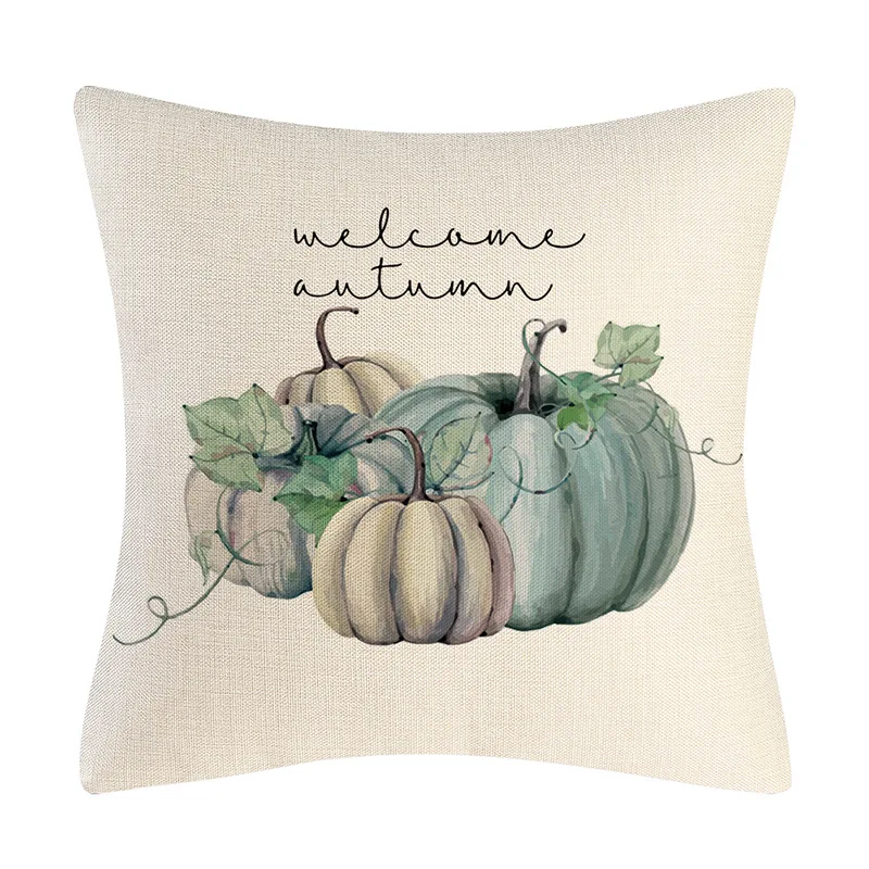 Fall Pumpkin Cushion Cover 18x18 Inches Pillowcase Farmhouse Decor  Thanksgiving Throw Pillow Cover cojines decorativos para sofá - AliExpress