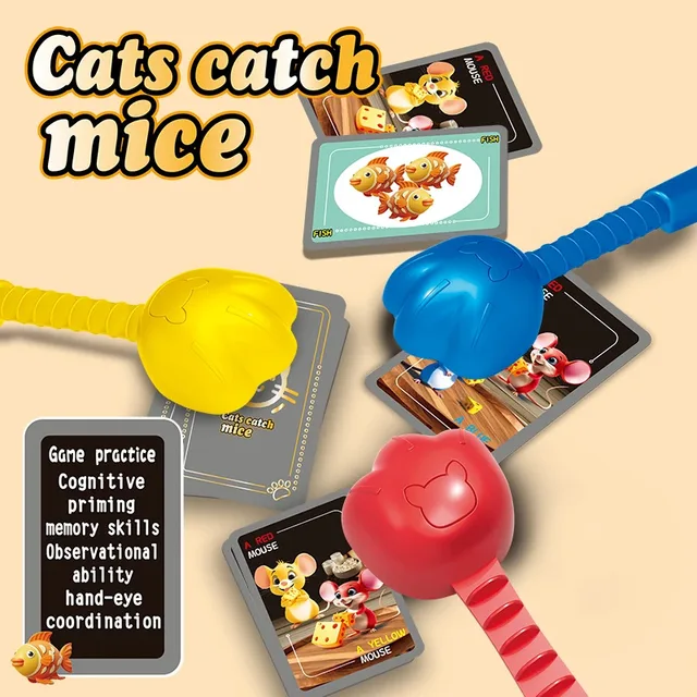 Cats Catch Mice Board Games Kids Toys Family Party Social Games Funny Card Memory Logical Thinking Children Education Table Game 6