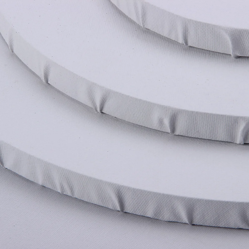 

30cm Wooden Painting Frame Cotton Round Thick Stretched Canvas Frame for Drawing Painting DIY (White)