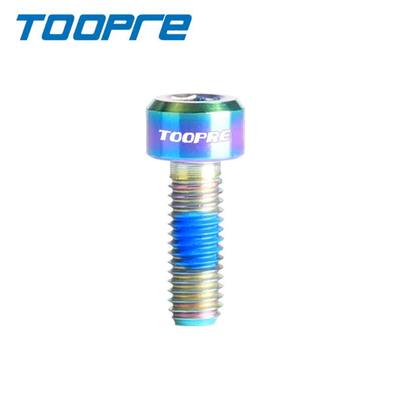 TOOPRE Bicycle Titanium Alloy Shifter Screws M5*14mm Iamok Mountain Bike Colour Shift Lever Fixing Screw 1.8g giyo bike colour 34 9g rear derailleur screw titanium alloy iamok bicycle guide wheel fixing screws ultra light