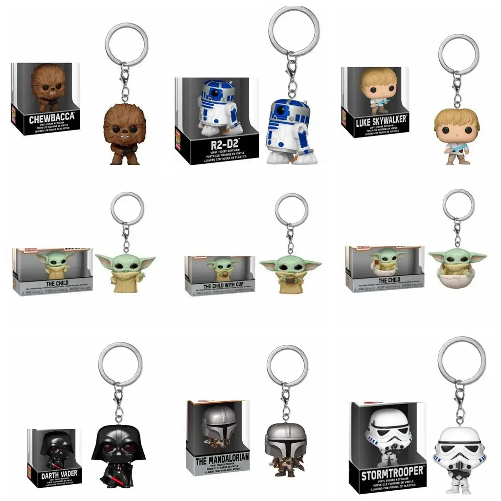thumbnail image 4 of FUNKO POP Star Wars El Mandaloriano Skywalker Luke Chubacca R2-D2 Robot Darth Vader Stromtrooper Yoda el Niño Llavero Juguetes, 4 of 5