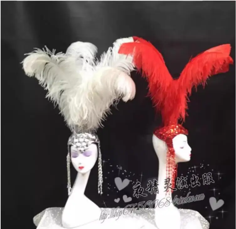 

Samba Headwear Jazz Dance Party Exaggerated Feather Hat