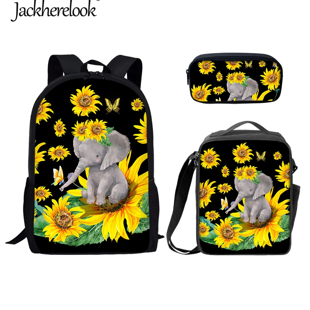 jackherelook-принты-подсолнуха-слона-3-шт-компл-школьная-сумка-рюкзак-2022-новый-школьный-рюкзак-подарок-для-мальчиков-mochila