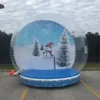 3m Giant Inflatable Snow Globe Photo Booth Tent Life Size Outdoor Blow Up Inflatable Snow Ball Balloon For Christmas Decoration 5