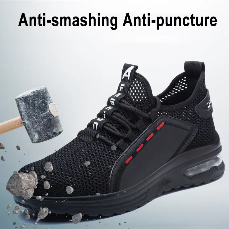 MeshSurfaceFlywovenBreathableLaborProtectionShoesAntismashing