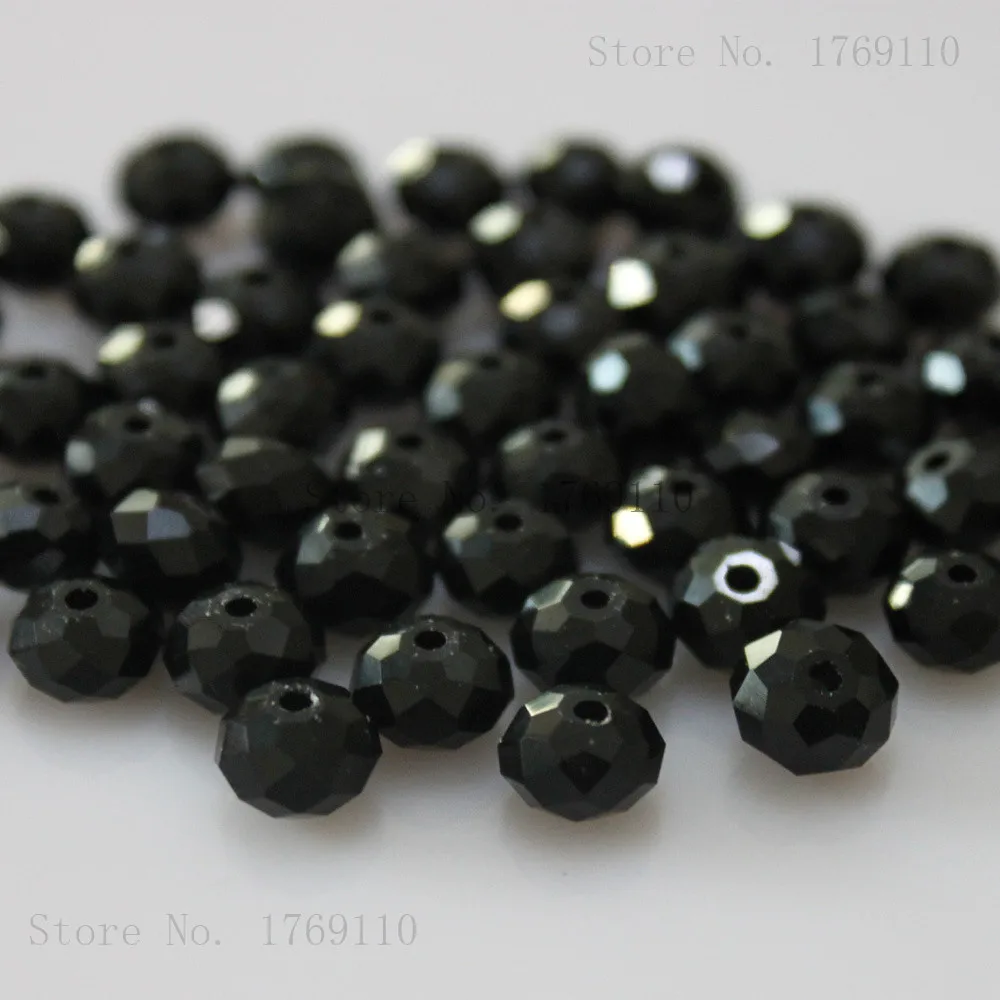 Olive Green Faceted Crystal Glass Rondelle Beads - 50pcs