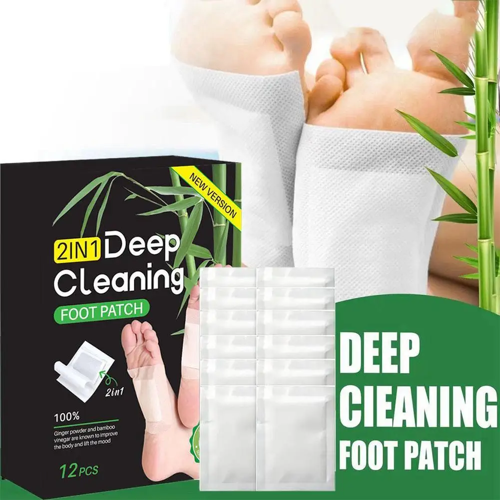 12pcs Mugwort Charcoal Foot Patch for Health Care
