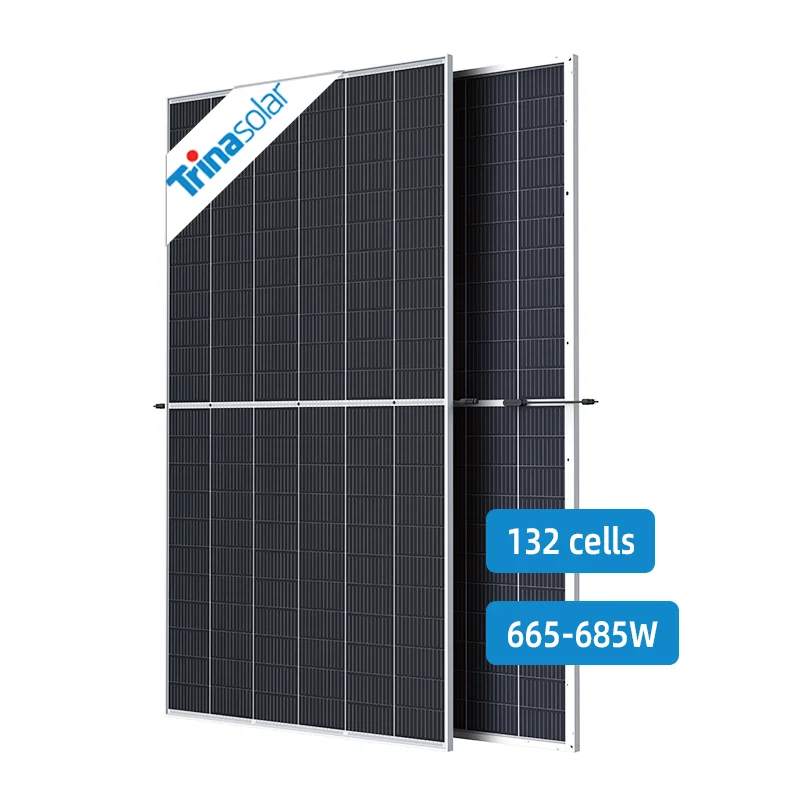 Trina Solar N-Type Pannello Solare A Mezza Cella 665W 670W 675W 680W Pannello Fotovoltaico Bifacciale Per Energia Solare