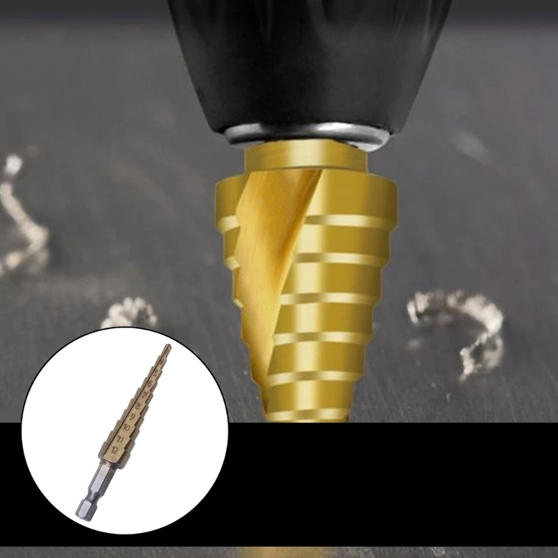 1Pcs Step Drill Bit Titanium HSS Steel 4-12mm 4-20mm 4-32mm M03 Hole Cutter Tool