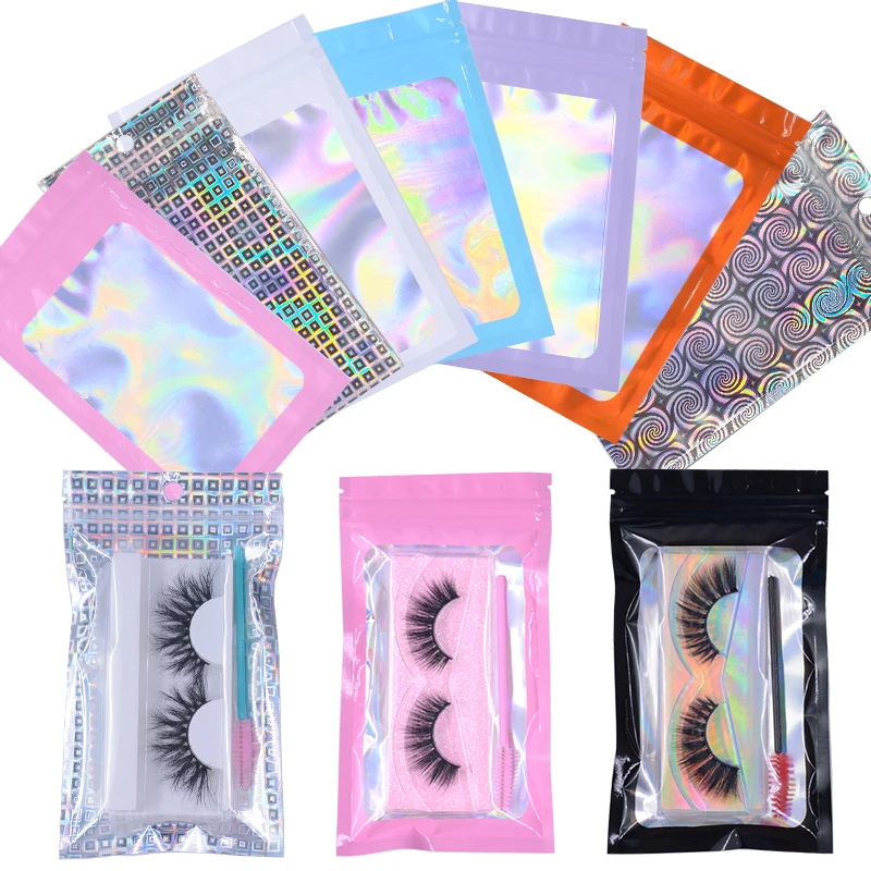 Kekelala 50pcs Eyelash Aftercare Packing Bags Wholesale  Eye lash Packaging Box Supplier Empty Cosmetic Jewelry Package