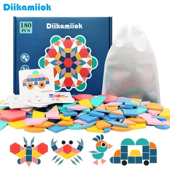 Diikamiiok Wooden Jigsaw Puzzle Games Baby Montessori Educational Toys Children Geometric Shape Board 3D Puzzles for Kids Gifts 1