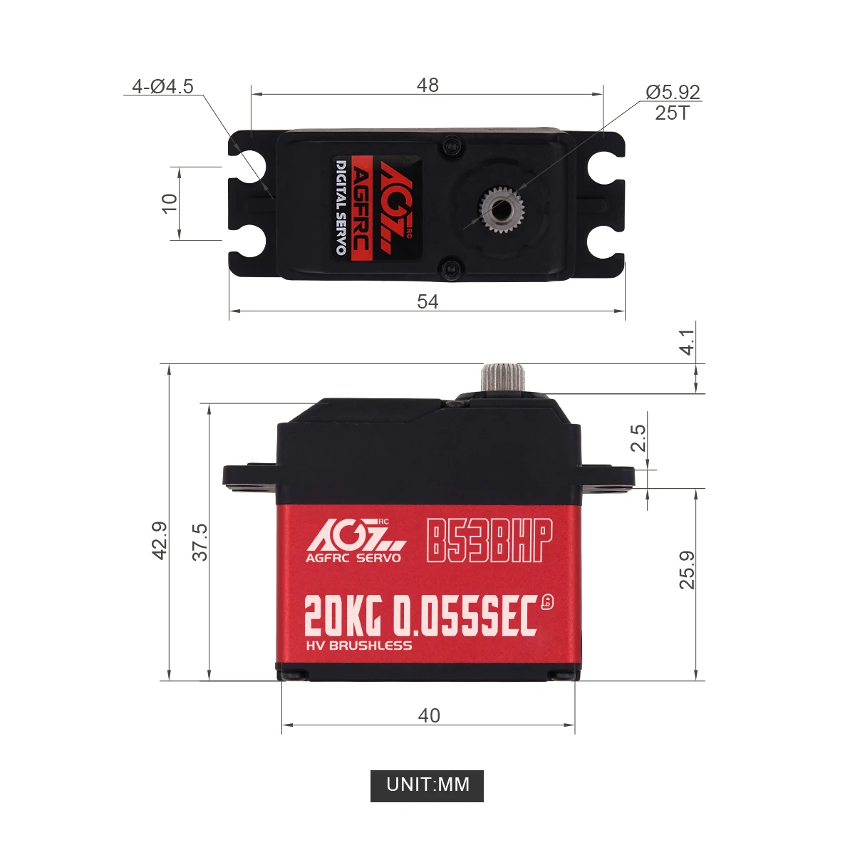 AGFRC 귯ø RC  1/10 RC ī Ʈ ũѷ, α׷   ǥ , ƿ  ׷̵, B53BHP V2 HV 20kg