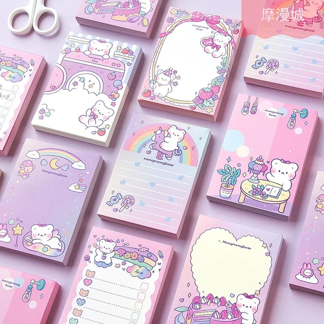 Memo Pad 12types / Colorful Notepad / Writing Paper Memo Pad / Korean  Stationery / Scrapbooking / Christmas Gift / Journal / Pink 