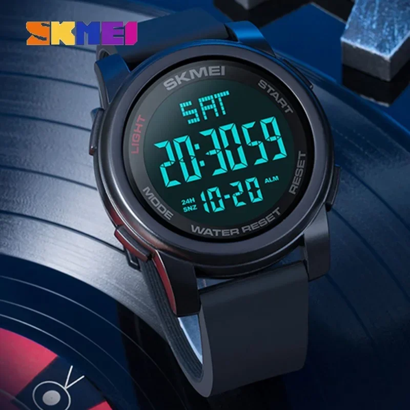 SKMEI 1257 Sport Digital Watch for Men LED Display Waterproof Electronics Mens Wristwatch Military Alarm Clock 1142 Reloj Hombre 2