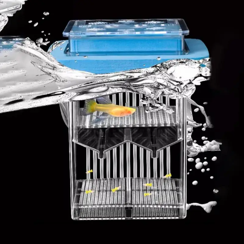 Aquarium Fish Breeder Box Clear Guppy Fish Tank Breeder Case Tank Divider Acclimation Case Mother Incubator For Shrimp