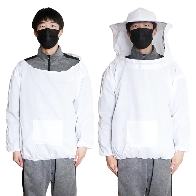 Beekeeping Protective Clothing Anti Bee Suit Beekeeping Hooded Clothes with Hat Long Sleeves Professional Beekeeper Breathable