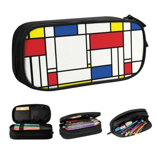 Estuche De lápices Kawaii Piet Mondrian minimalista De para niña y niño, De lápices gran capacidad De Arte Moderno, accesorios escolares - AliExpress