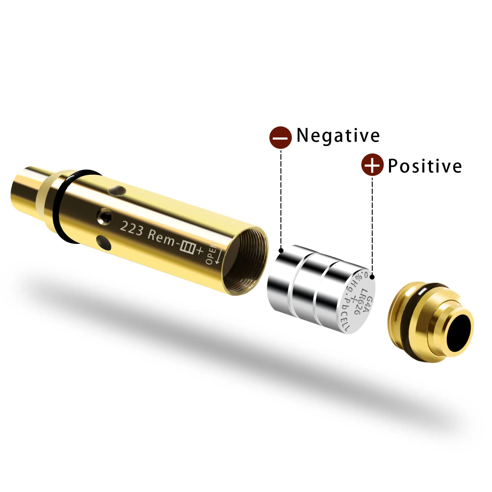 Tactical Dry Firing Training Laser Bullet 9mm Bore Sight Cal for Training 223Rem 45ACP 380ACP 40S&W .38SPL Hunting Red Dot Laser