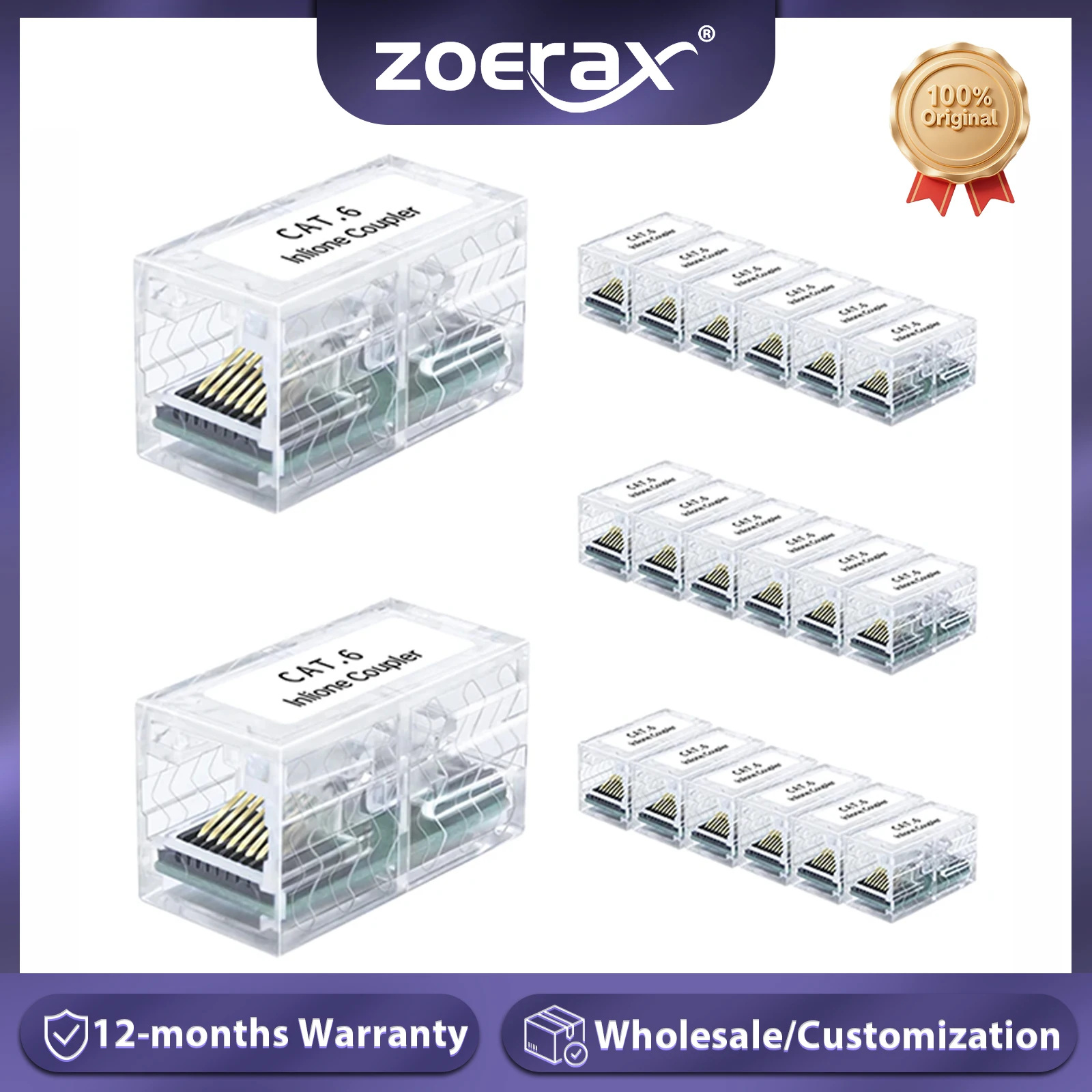 ZoeRax Buchse auf Buchse RJ45 Ethernet-Koppler-Adapter für Cat5E Cat6 Cat7 Netzwerkkabel-Extender