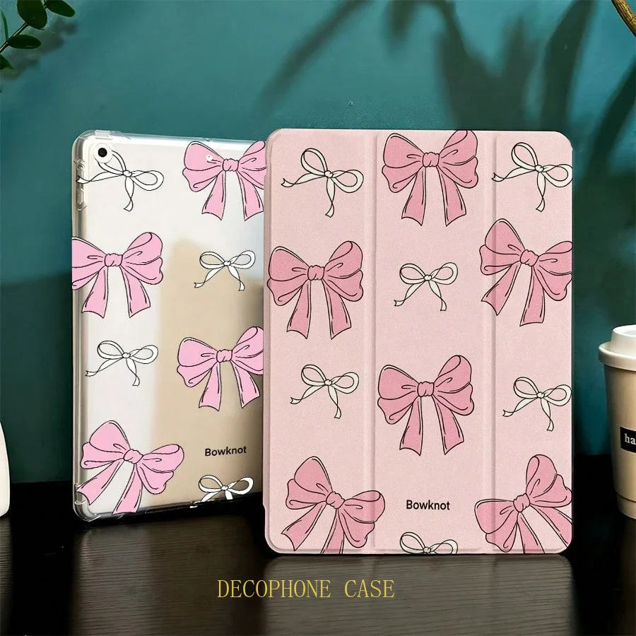 Pink Bowknot Tri-Fold Tablet Case