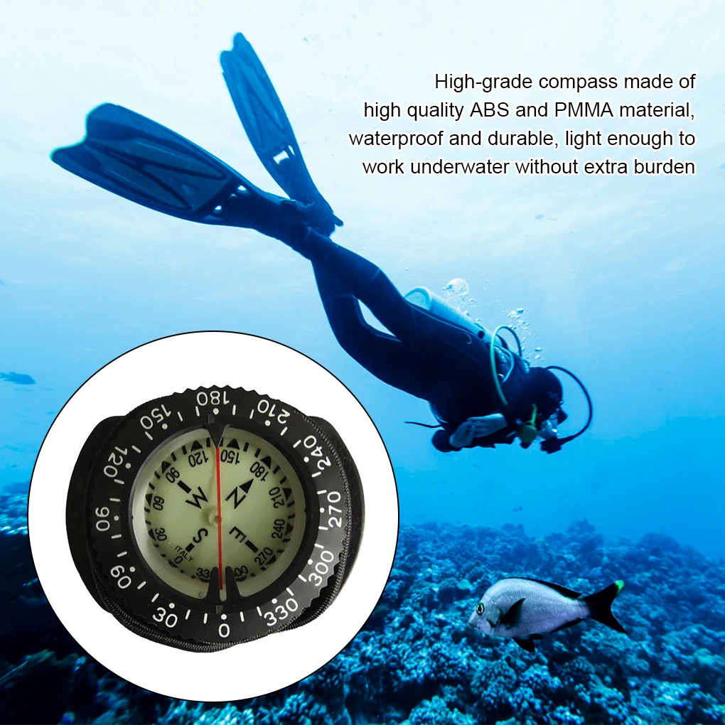 

Scuba Diving Compasses Professional Wrist Underwater Compasses with Bungee Cord with Retractor Gauge Navigator Outdoor