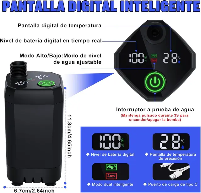 Portable Rechargeable Camping Shower – 6000mAh, Dual-Speed, Temp Display 4