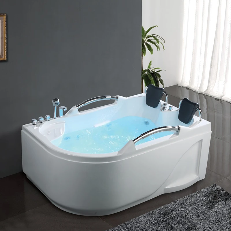 

Manufacturer's direct sales independent single and double bathtub with constant temperature heating, surfing massage color light