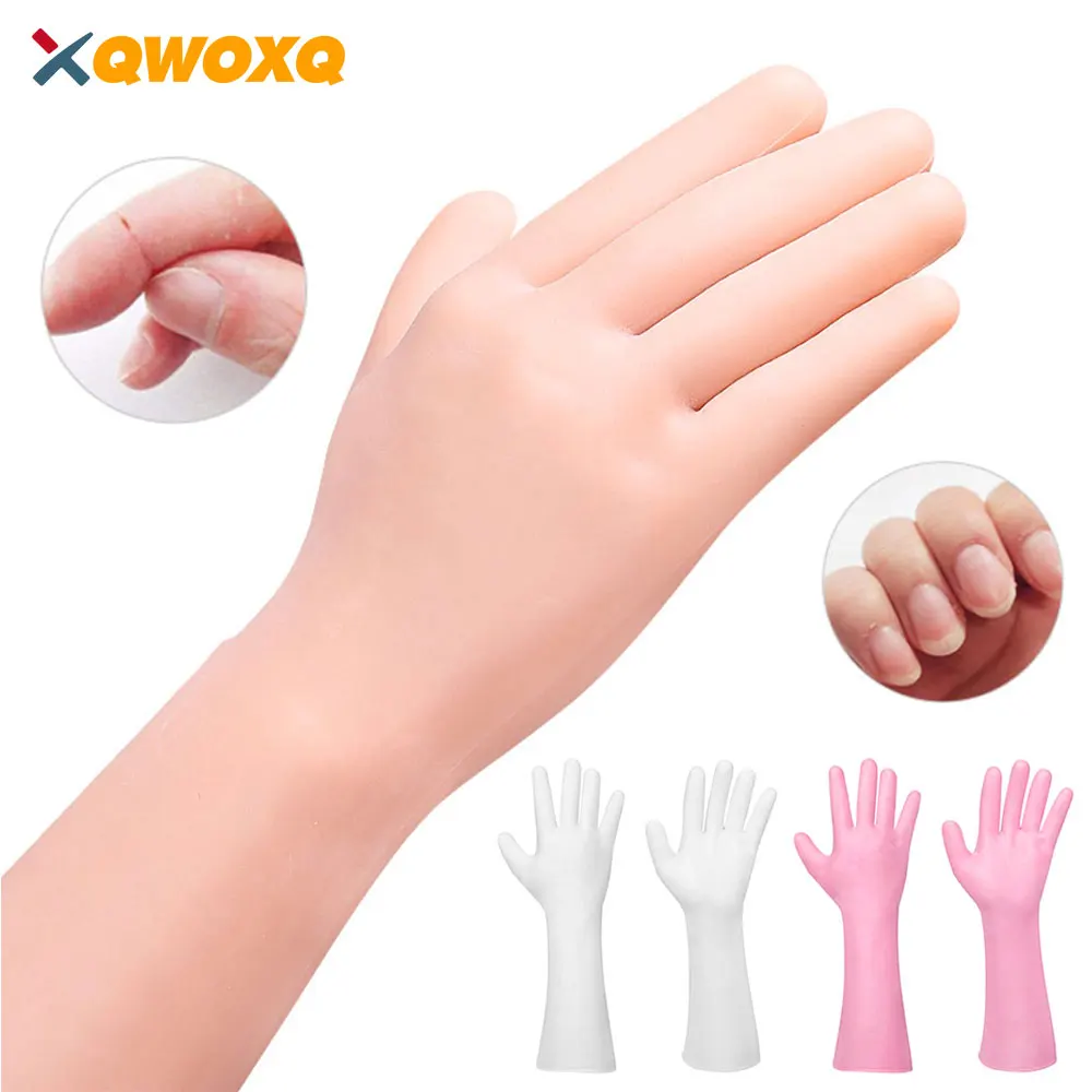 1Pair Silicone Gel Gloves Long Tube Elastic Soft Hands Care Moisturizing Skin Care Anti Cracking Pain Relief Tools Men and Women