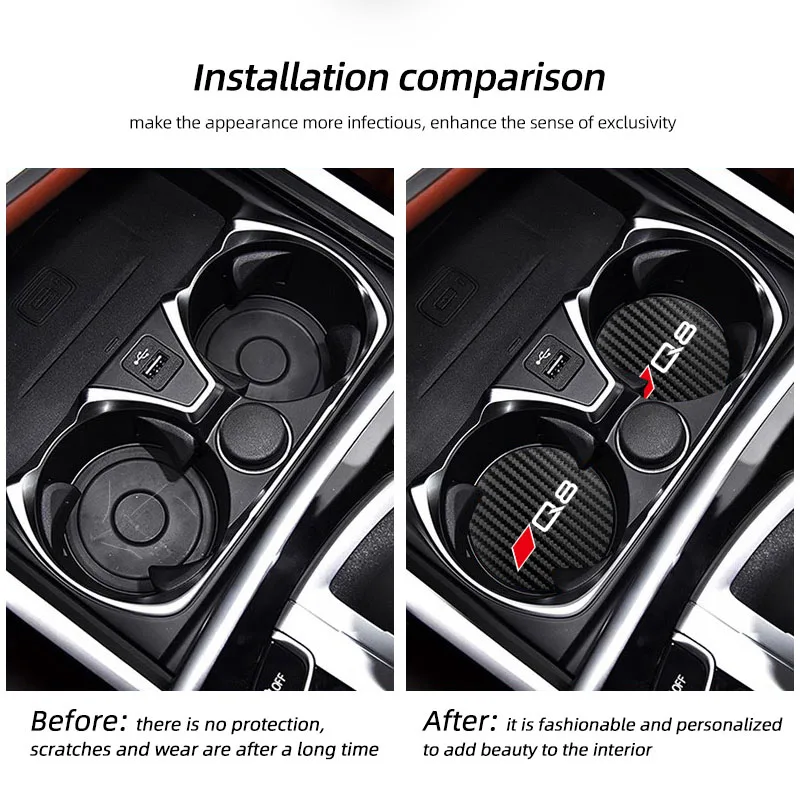 Premium Leather Car Coaster Set - Anti-Slip Water Cup Pads