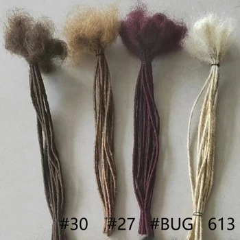 Estensioni di dreadlock in capelli umani Microlocs da 0,2 cm per uomo/donna, completamente fatte a mano, estensioni di loc veri, 10-40 ciocche, 4-24 pollici