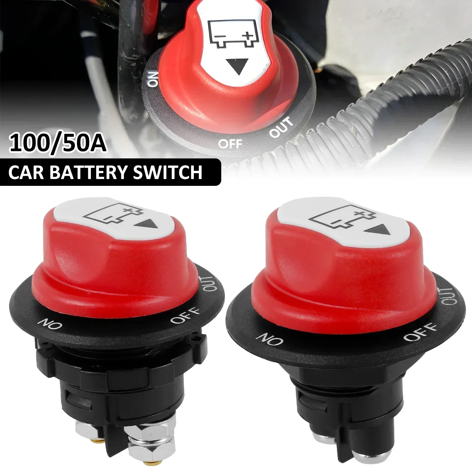 BatteryDisconnectSwitch12V48VBatteryPowerCutOffSwitchHeavyDutyReusablePlastic