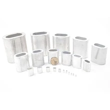  Oval Aluminum Casing Cable Crimps Sleeves M0.5-M26 Single Hole Ferrule Crimping Loop Wire Rope Clip Protective Sleeve Fittings 